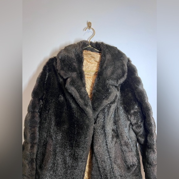 Vintage faux fur brown  swing style coat - Picture 4 of 15